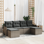 Casa si Gradina - Gradina si terasa - Mobilier exterior - Canapele si fotolii gradina - Set de Canapea pentru Gradina  cu Perne Gri din Ratan Poli - Infinity.ro