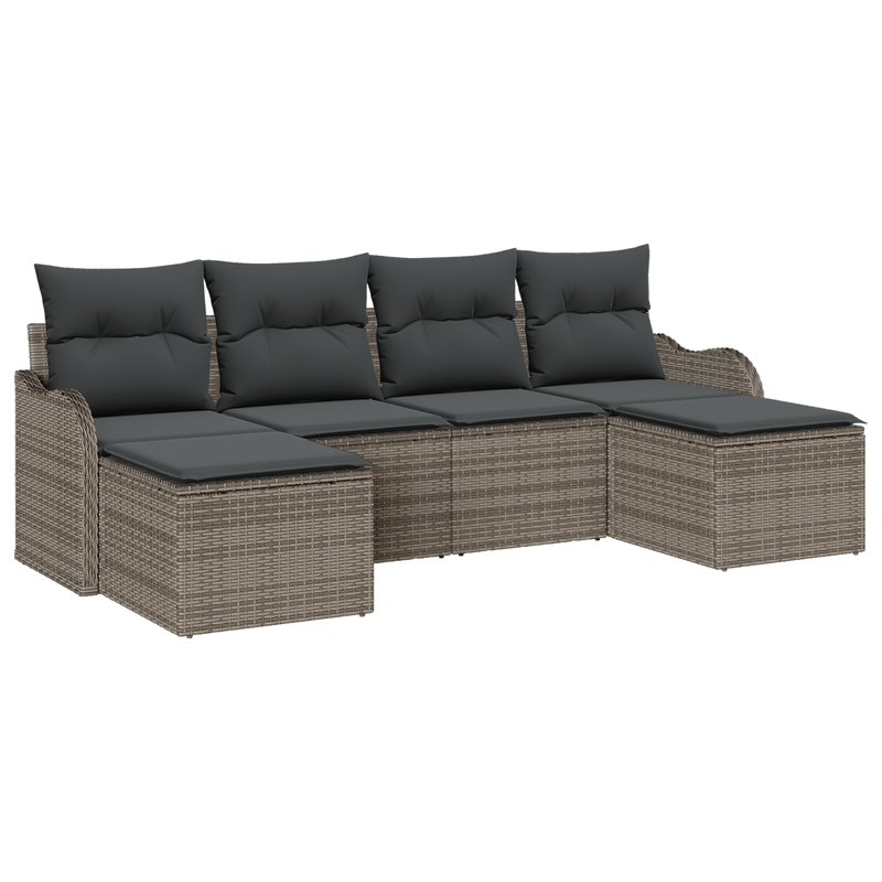 Casa si Gradina - Gradina si terasa - Mobilier exterior - Canapele si fotolii gradina - Set de Canapea pentru Gradina  cu Perne Gri din Ratan Poli - Infinity.ro