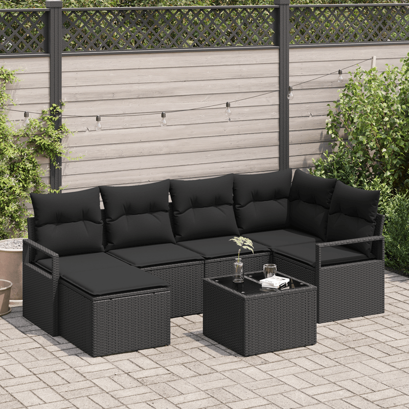 Casa si Gradina - Gradina si terasa - Mobilier exterior - Canapele si fotolii gradina - Set canapea gradina  cu perne bej poliratan - Infinity.ro