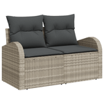 Casa si Gradina - Gradina si terasa - Mobilier exterior - Canapele si fotolii gradina - Set canapea pentru gradina  cu 6 piese si perne gri deschis din ratan poli - Infinity.ro