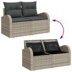 Casa si Gradina - Gradina si terasa - Mobilier exterior - Canapele si fotolii gradina - Set canapea pentru gradina  cu 6 piese si perne gri deschis din ratan poli - Infinity.ro