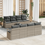 Casa si Gradina - Gradina si terasa - Mobilier exterior - Canapele si fotolii gradina - Set de 9 piese de canapea de gradina cu perne gri deschis din ratan poli - Infinity.ro
