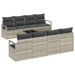 Casa si Gradina - Gradina si terasa - Mobilier exterior - Canapele si fotolii gradina - Set de 9 piese de canapea de gradina cu perne gri deschis din ratan poli - Infinity.ro