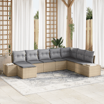 Casa si Gradina - Gradina si terasa - Mobilier exterior - Canapele si fotolii gradina - Set de canapea cu 8 piese pentru gradina cu perne bej poli ratan - Infinity.ro