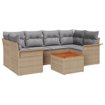 Casa si Gradina - Gradina si terasa - Mobilier exterior - Canapele si fotolii gradina - Set de Canapea pentru Gradina  cu Perne Bej din Ratan Poli si Acacia - Infinity.ro
