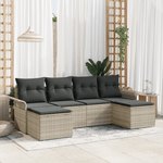 Casa si Gradina - Gradina si terasa - Mobilier exterior - Canapele si fotolii gradina - Set de canapea de gradina  cu perne gri deschis din ratan sintetic - Infinity.ro
