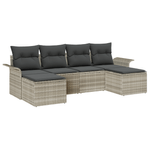 Casa si Gradina - Gradina si terasa - Mobilier exterior - Canapele si fotolii gradina - Set de canapea de gradina  cu perne gri deschis din ratan sintetic - Infinity.ro