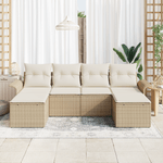 Casa si Gradina - Gradina si terasa - Mobilier exterior - Canapele si fotolii gradina - Set de Canapea Gradina  cu Pernute Bej din Ratan Polimer - Infinity.ro