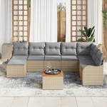 Casa si Gradina - Gradina si terasa - Mobilier exterior - Canapele si fotolii gradina - Set canapea gradina  cu 9 piese bej poliratan acacia - Infinity.ro