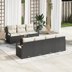 Casa si Gradina - Gradina si terasa - Mobilier exterior - Canapele si fotolii gradina - Set Canapea Gradina  in 8 Piese Cu Pernute Negru Poliratan Acacia - Infinity.ro