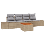 Casa si Gradina - Gradina si terasa - Mobilier exterior - Canapele si fotolii gradina - Set de 5 canapele gradina cu perne Bej Poliratan Acacia - Infinity.ro