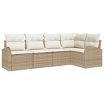 Casa si Gradina - Gradina si terasa - Mobilier exterior - Canapele si fotolii gradina - Set canapele gradina 5 piese cu perne Ratan Bej Poliester - Infinity.ro