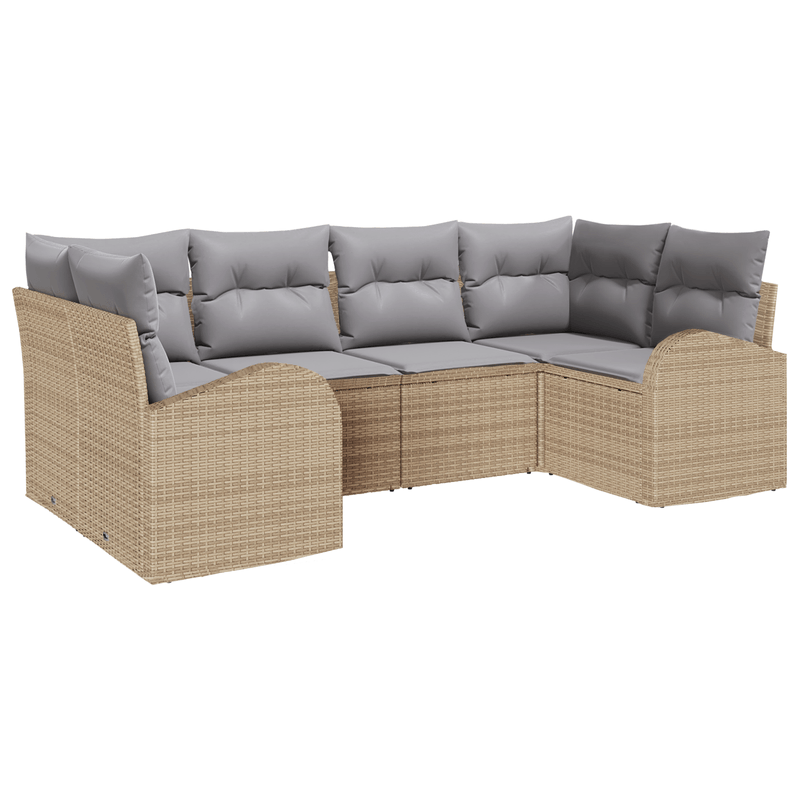 Casa si Gradina - Gradina si terasa - Mobilier exterior - Canapele si fotolii gradina - Set canapea gradina  cu perne bej din ratan poli - Infinity.ro