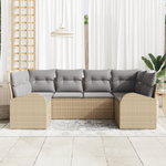 Casa si Gradina - Gradina si terasa - Mobilier exterior - Canapele si fotolii gradina - Set canapea gradina  cu perne bej din ratan poli - Infinity.ro