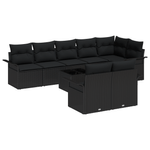 Casa si Gradina - Gradina si terasa - Mobilier exterior - Canapele si fotolii gradina - Set canapea gradina  cu 9 piese si perne bej din poliratan - Infinity.ro