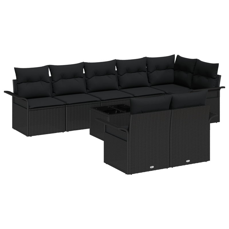 Casa si Gradina - Gradina si terasa - Mobilier exterior - Canapele si fotolii gradina - Set canapea gradina  cu 9 piese si perne bej din poliratan - Infinity.ro