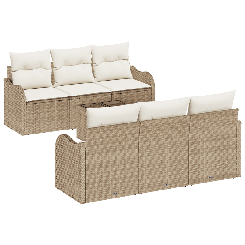 Casa si Gradina - Gradina si terasa - Mobilier exterior - Canapele si fotolii gradina - Set de canapea de gradina  cu perne Bej din ratan poli - Infinity.ro