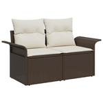 Casa si Gradina - Gradina si terasa - Mobilier exterior - Canapele si fotolii gradina - Set de Canapea pentru Gradina  5 Piese cu Perne Maro Poli Ratan - Infinity.ro