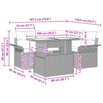 Casa si Gradina - Gradina si terasa - Mobilier exterior - Canapele si fotolii gradina - Set de Canapea pentru Gradina  5 Piese cu Perne Maro Poli Ratan - Infinity.ro