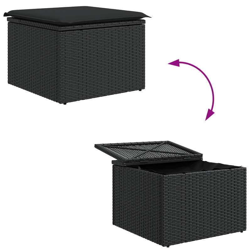 Casa si Gradina - Gradina si terasa - Mobilier exterior - Canapele si fotolii gradina - Set canapea gradina 7 piese perne Negru Ratan Polimeric - Infinity.ro