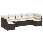 Casa si Gradina - Gradina si terasa - Mobilier exterior - Canapele si fotolii gradina - Set canapele gradina  7 piese cu perne maro din ratan poli - Infinity.ro