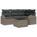 Casa si Gradina - Gradina si terasa - Mobilier exterior - Canapele si fotolii gradina - Set canapea de gradina  cu 4 piese cu perne Ratan poli negru - Infinity.ro