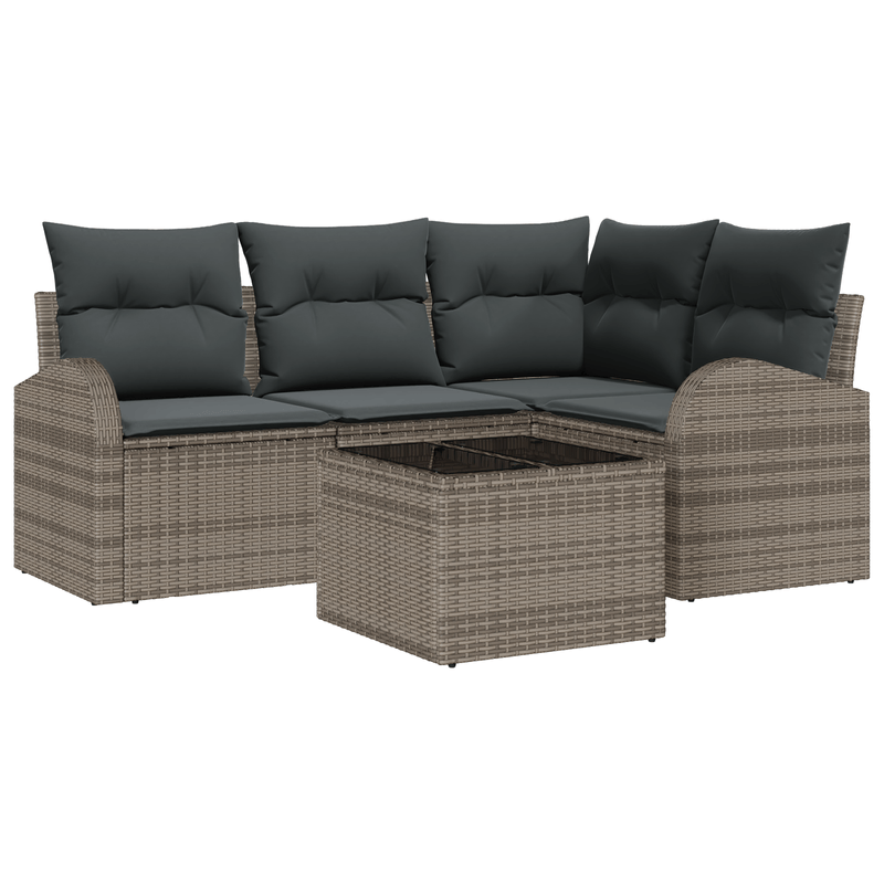 Casa si Gradina - Gradina si terasa - Mobilier exterior - Canapele si fotolii gradina - Set canapea de gradina  cu 4 piese cu perne Ratan poli negru - Infinity.ro