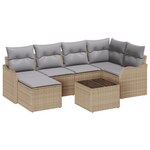 Casa si Gradina - Gradina si terasa - Mobilier exterior - Canapele si fotolii gradina - Set de Canapea de Gradina  7 Piese cu Perne Ratan Poli Negru - Infinity.ro