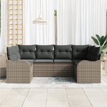 Casa si Gradina - Gradina si terasa - Mobilier exterior - Canapele si fotolii gradina - Set de canapea de gradina  6 piese cu perne Gri Poliratan - Infinity.ro