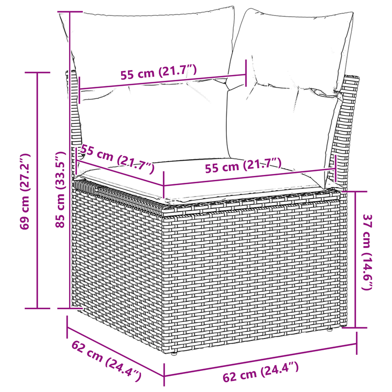 Casa si Gradina - Gradina si terasa - Mobilier exterior - Canapele si fotolii gradina - Set canapea de gradina  cu perne Bej din poli-ratan - Infinity.ro
