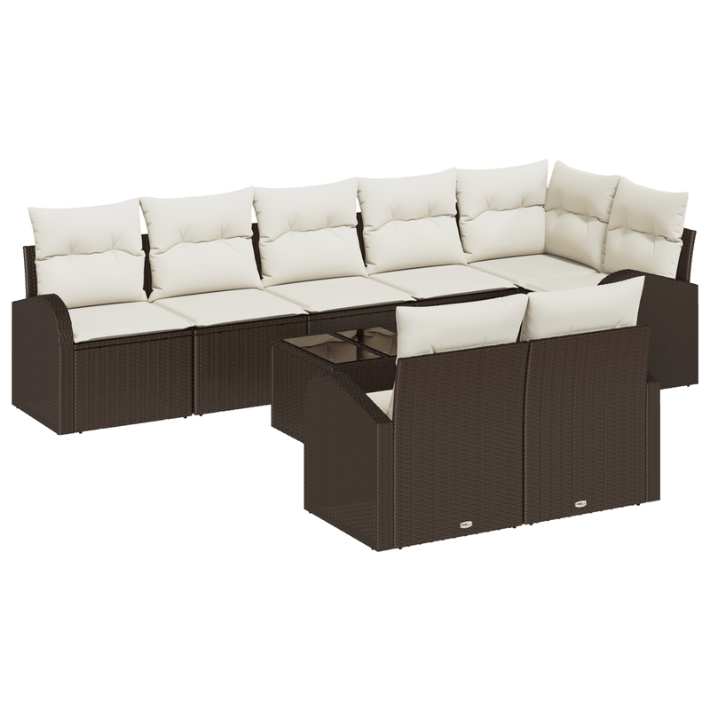 Casa si Gradina - Gradina si terasa - Mobilier exterior - Canapele si fotolii gradina - Set de canapea de gradina cu 8 piese si perne gri din poli ratan - Infinity.ro