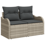 Casa si Gradina - Gradina si terasa - Mobilier exterior - Canapele si fotolii gradina - Set canapea de gradina  11 piese cu perne gri din ratan poli - Infinity.ro