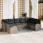 Casa si Gradina - Gradina si terasa - Mobilier exterior - Canapele si fotolii gradina - Set de canapea de gradina  cu 9 piese si perne gri din poliratan - Infinity.ro