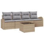 Casa si Gradina - Gradina si terasa - Mobilier exterior - Canapele si fotolii gradina - Set canapea gradina  cu perne bej poliratan, 5 piese - Infinity.ro