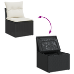 Casa si Gradina - Gradina si terasa - Mobilier exterior - Canapele si fotolii gradina - Set Canapea Gradina 8 Piese cu Perne Negru Rattan Poliratan - Infinity.ro