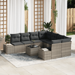 Casa si Gradina - Gradina si terasa - Mobilier exterior - Canapele si fotolii gradina - Set de Canapele Gradina cu Perne 9 Piese Gri Ratan Polimer - Infinity.ro