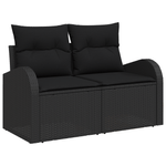 Casa si Gradina - Gradina si terasa - Mobilier exterior - Canapele si fotolii gradina - Set de canapea de gradina  6 piese cu perne Negru Poliratan - Infinity.ro