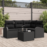 Casa si Gradina - Gradina si terasa - Mobilier exterior - Canapele si fotolii gradina - Set de canapea de gradina  cu 5 piese si perne Ratan poli bej - Infinity.ro