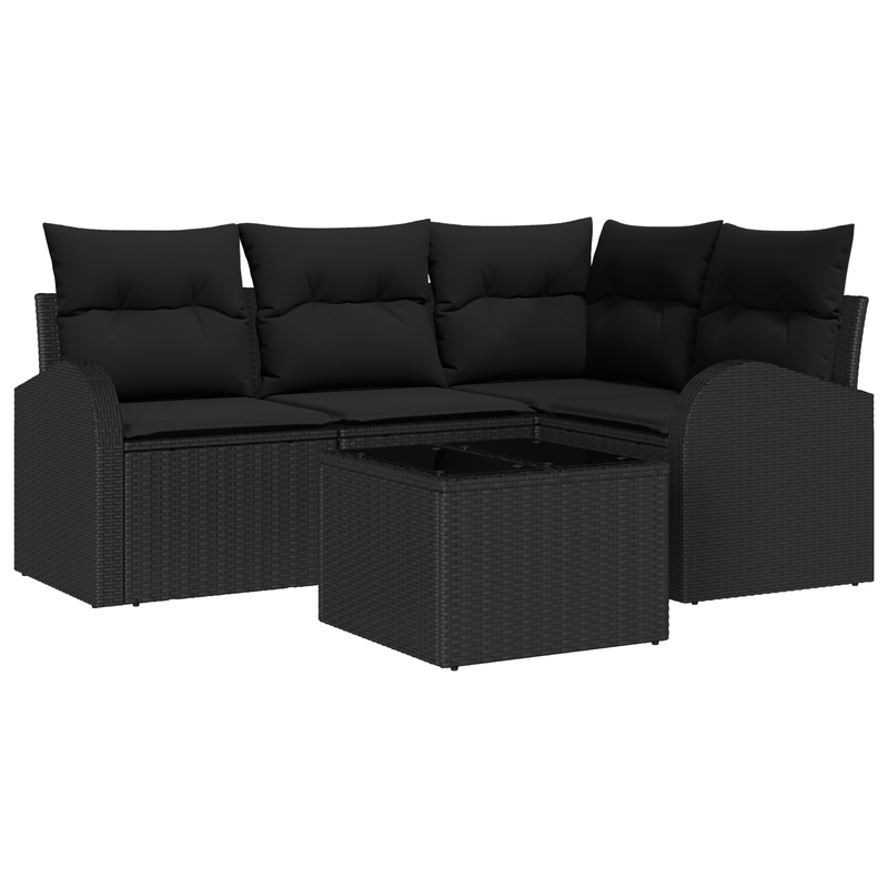 Casa si Gradina - Gradina si terasa - Mobilier exterior - Canapele si fotolii gradina - Set de canapea de gradina  cu 5 piese si perne Ratan poli bej - Infinity.ro