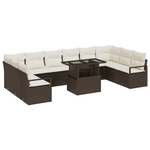 Casa si Gradina - Gradina si terasa - Mobilier exterior - Canapele si fotolii gradina - Set Sofa pentru Gradina  cu 11 Piese cu Pernute Maro din Ratan Poliacetic - Infinity.ro