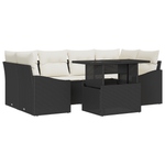 Casa si Gradina - Gradina si terasa - Mobilier exterior - Canapele si fotolii gradina - Set de canapele pentru gradina format din 7 piese cu perne Ratan poliester negru - Infinity.ro