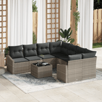 Casa si Gradina - Gradina si terasa - Mobilier exterior - Canapele si fotolii gradina - Set dining gradina cu pernite gri deschis din poliratan - Infinity.ro