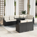 Casa si Gradina - Gradina si terasa - Mobilier exterior - Canapele si fotolii gradina - Set de canapea de gradina 9 piese cu perne Ratan negru - Infinity.ro