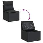 Casa si Gradina - Gradina si terasa - Mobilier exterior - Canapele si fotolii gradina - Set canapea pentru gradina , 9 piese, cu perne, ratan poliester negru - Infinity.ro