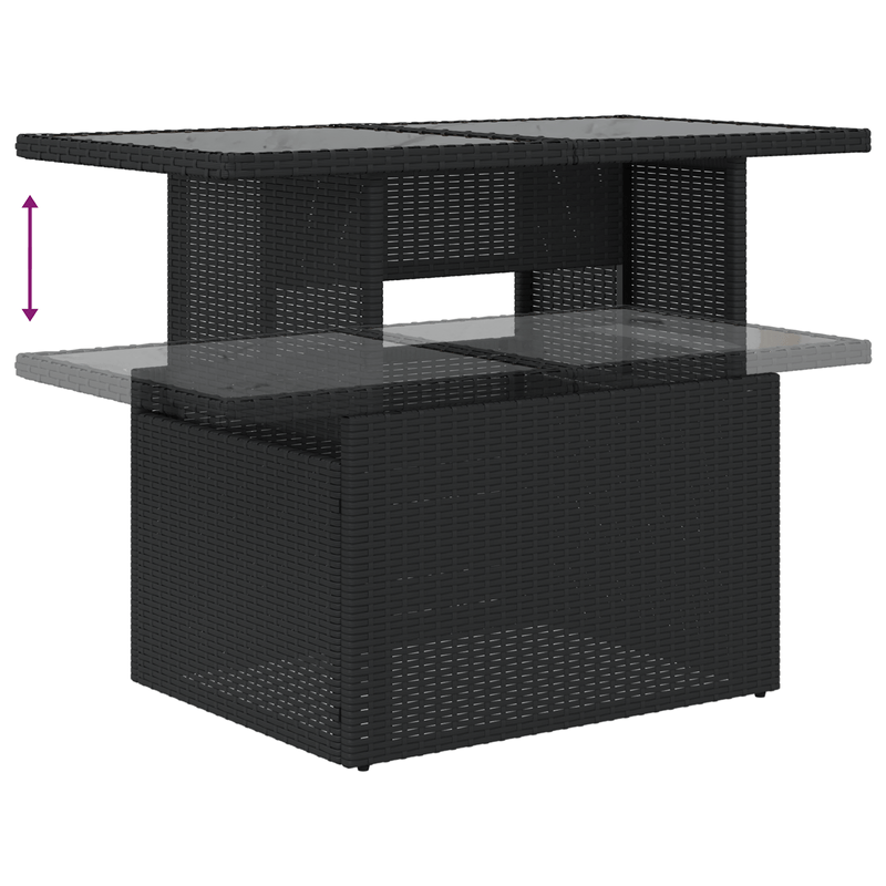 Casa si Gradina - Gradina si terasa - Mobilier exterior - Canapele si fotolii gradina - Set canapea pentru gradina , 9 piese, cu perne, ratan poliester negru - Infinity.ro