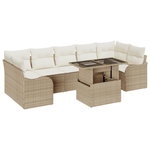 Casa si Gradina - Gradina si terasa - Mobilier exterior - Canapele si fotolii gradina - Set de Canapea pentru Gradina  8 Piese cu Perne Bej Ratan Poli - Infinity.ro