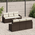 Casa si Gradina - Gradina si terasa - Mobilier exterior - Canapele si fotolii gradina - Set Canapea Gradina cu 7 Piese si Perne Maro din Ratan Polimeric - Infinity.ro