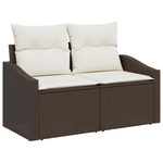 Casa si Gradina - Gradina si terasa - Mobilier exterior - Canapele si fotolii gradina - Set Canapea Gradina cu 7 Piese si Perne Maro din Ratan Polimeric - Infinity.ro