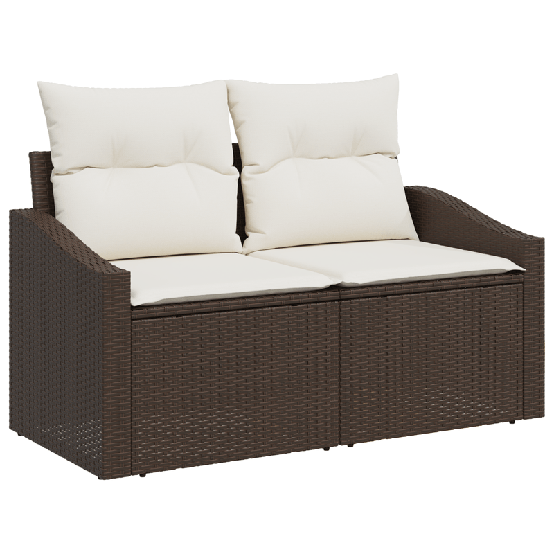 Casa si Gradina - Gradina si terasa - Mobilier exterior - Canapele si fotolii gradina - Set Canapea Gradina cu 7 Piese si Perne Maro din Ratan Polimeric - Infinity.ro