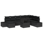 Casa si Gradina - Gradina si terasa - Mobilier exterior - Canapele si fotolii gradina - Set de canapele de gradina 9 piese cu perne Negru din ratan polimer - Infinity.ro